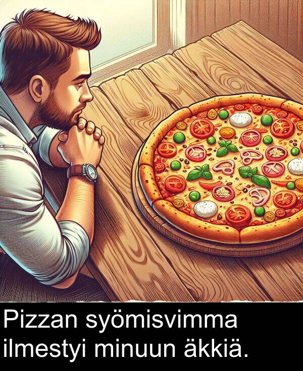 syömisvimma: Pizzan syömisvimma ilmestyi minuun äkkiä.