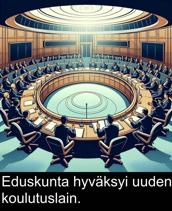 uuden: Eduskunta hyväksyi uuden koulutuslain.