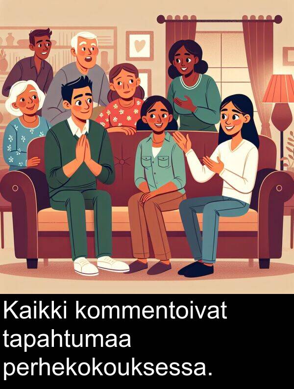 tapahtumaa: Kaikki kommentoivat tapahtumaa perhekokouksessa.