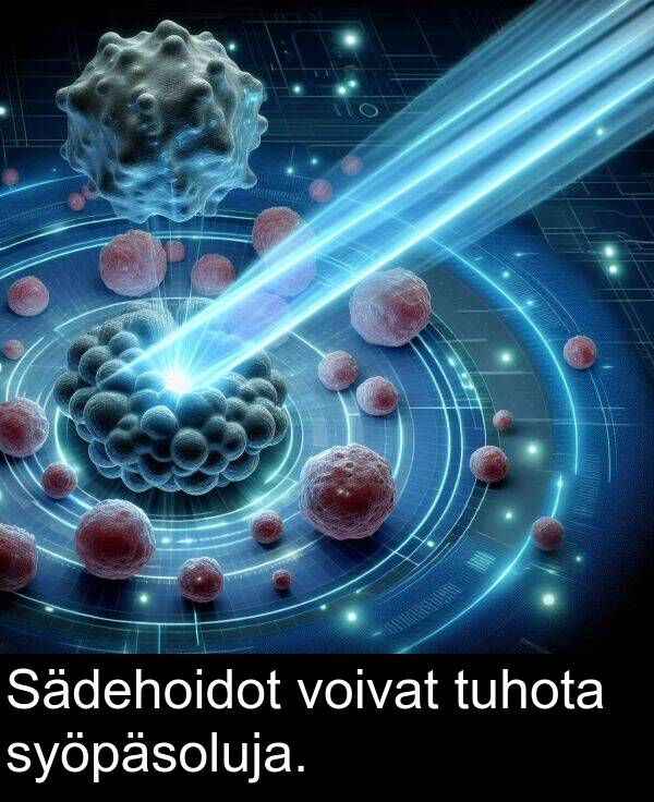 syöpäsoluja: Sädehoidot voivat tuhota syöpäsoluja.