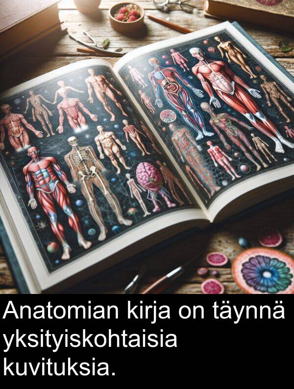 kirja: Anatomian kirja on täynnä yksityiskohtaisia kuvituksia.