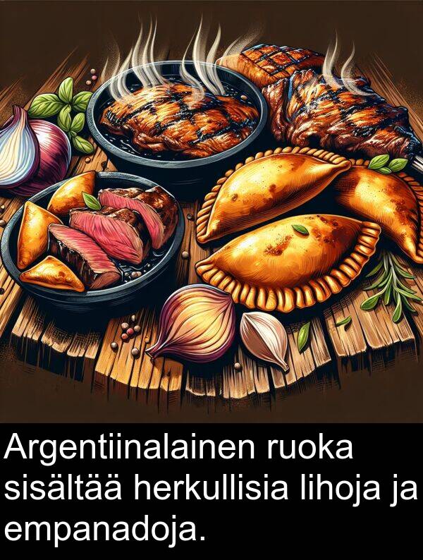 sisältää: Argentiinalainen ruoka sisältää herkullisia lihoja ja empanadoja.