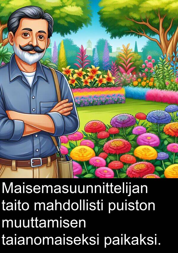 paikaksi: Maisemasuunnittelijan taito mahdollisti puiston muuttamisen taianomaiseksi paikaksi.