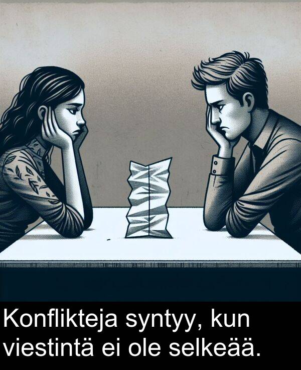 selkeää: Konflikteja syntyy, kun viestintä ei ole selkeää.