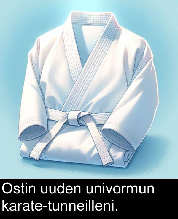 uuden: Ostin uuden univormun karate-tunneilleni.