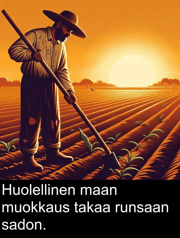 sadon: Huolellinen maan muokkaus takaa runsaan sadon.