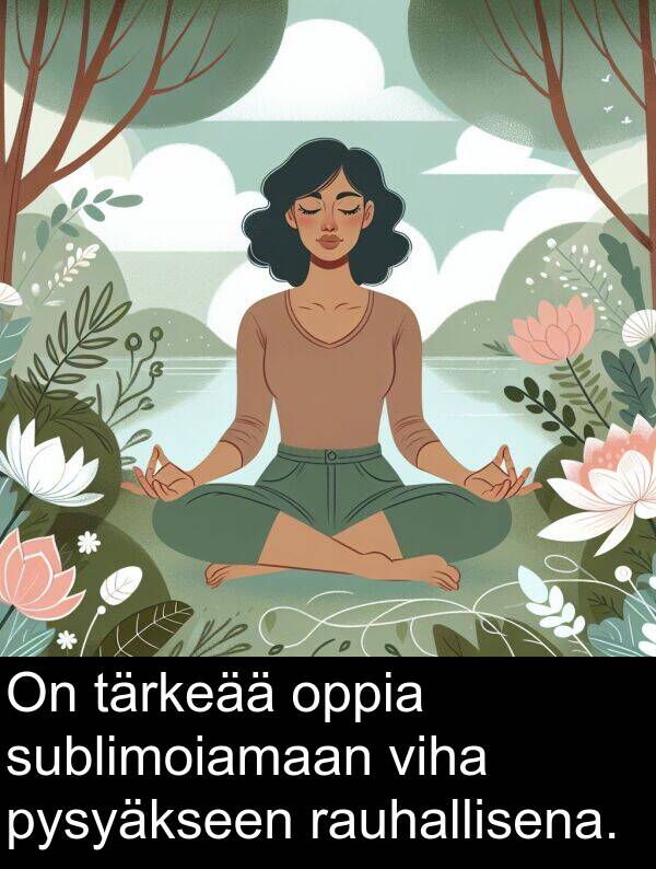 rauhallisena: On tärkeää oppia sublimoiamaan viha pysyäkseen rauhallisena.