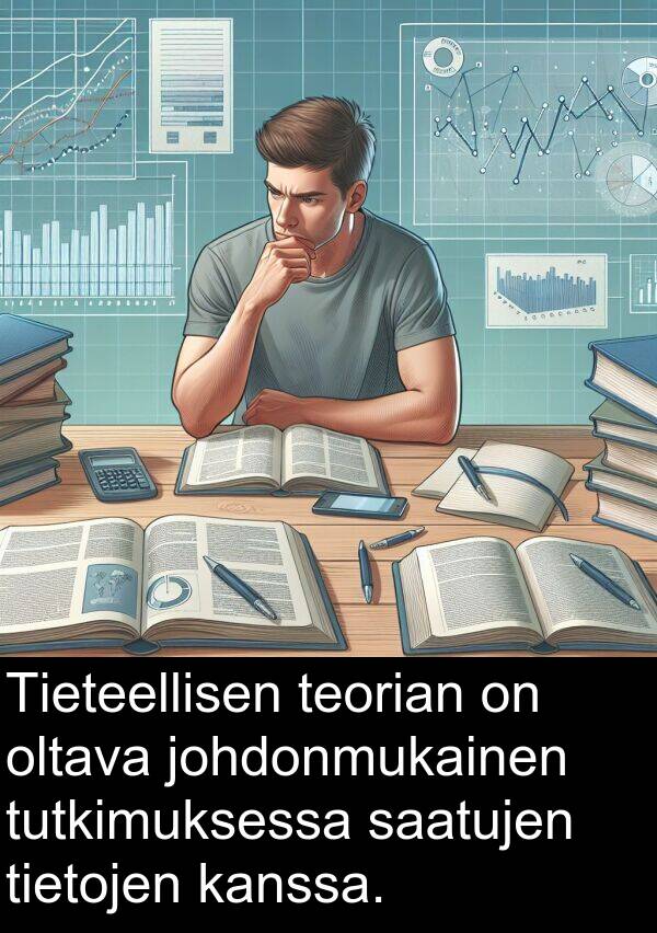 saatujen: Tieteellisen teorian on oltava johdonmukainen tutkimuksessa saatujen tietojen kanssa.