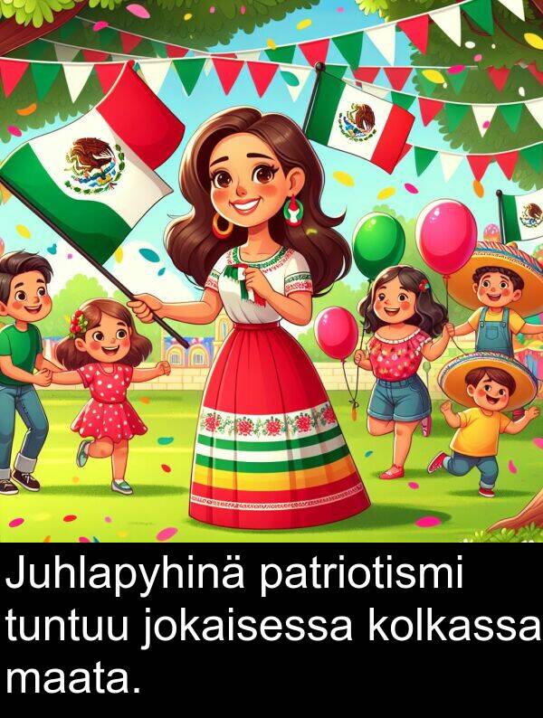 jokaisessa: Juhlapyhinä patriotismi tuntuu jokaisessa kolkassa maata.