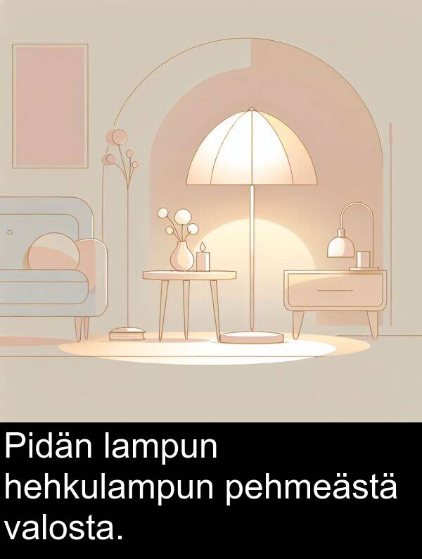 lampun: Pidän lampun hehkulampun pehmeästä valosta.