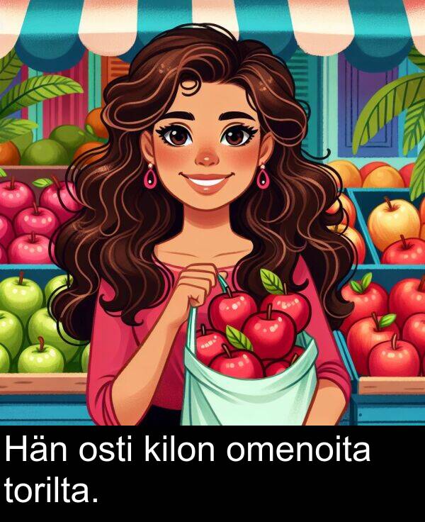 omenoita: Hän osti kilon omenoita torilta.