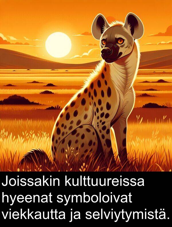 symboloivat: Joissakin kulttuureissa hyeenat symboloivat viekkautta ja selviytymistä.