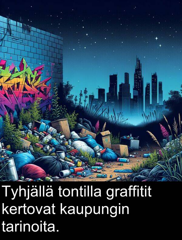 kaupungin: Tyhjällä tontilla graffitit kertovat kaupungin tarinoita.