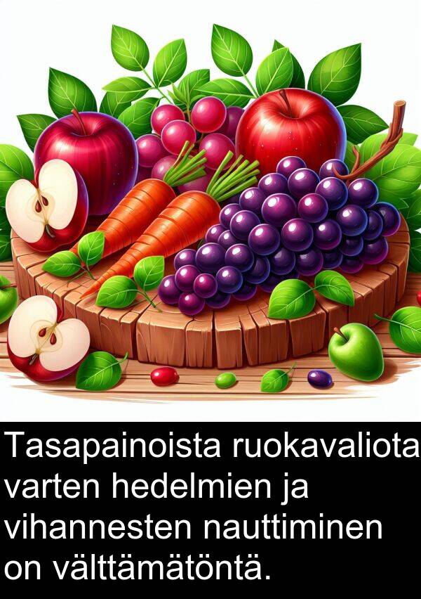 varten: Tasapainoista ruokavaliota varten hedelmien ja vihannesten nauttiminen on välttämätöntä.