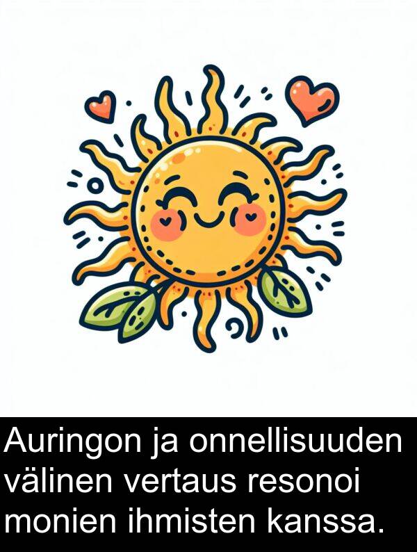 ihmisten: Auringon ja onnellisuuden välinen vertaus resonoi monien ihmisten kanssa.