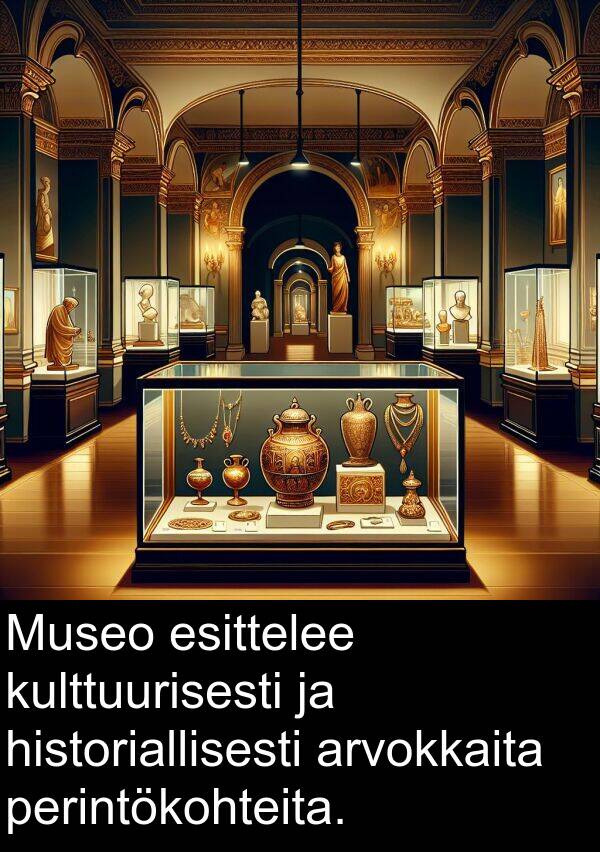 arvokkaita: Museo esittelee kulttuurisesti ja historiallisesti arvokkaita perintökohteita.