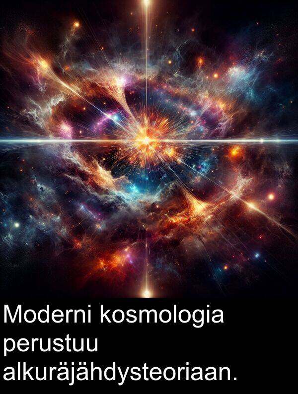 alkuräjähdysteoriaan: Moderni kosmologia perustuu alkuräjähdysteoriaan.