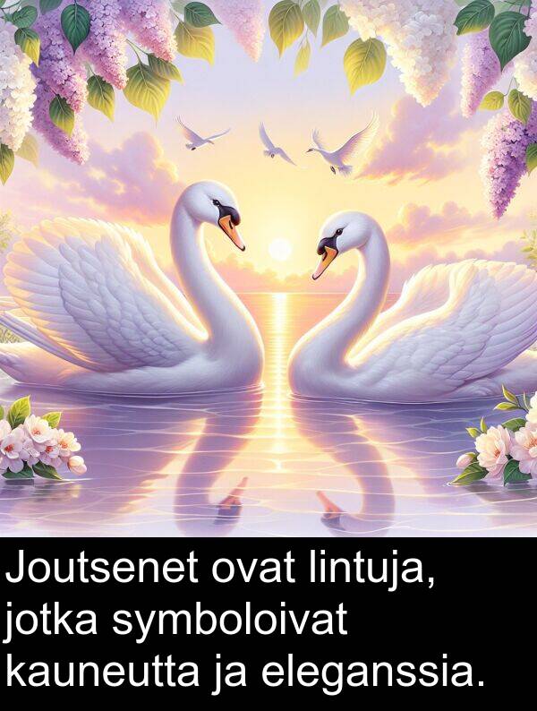 symboloivat: Joutsenet ovat lintuja, jotka symboloivat kauneutta ja eleganssia.