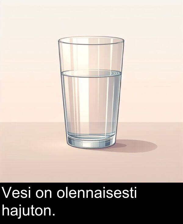 olennaisesti: Vesi on olennaisesti hajuton.