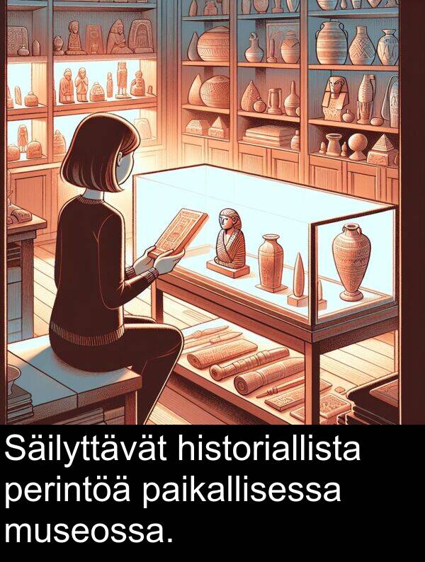 museossa: Säilyttävät historiallista perintöä paikallisessa museossa.