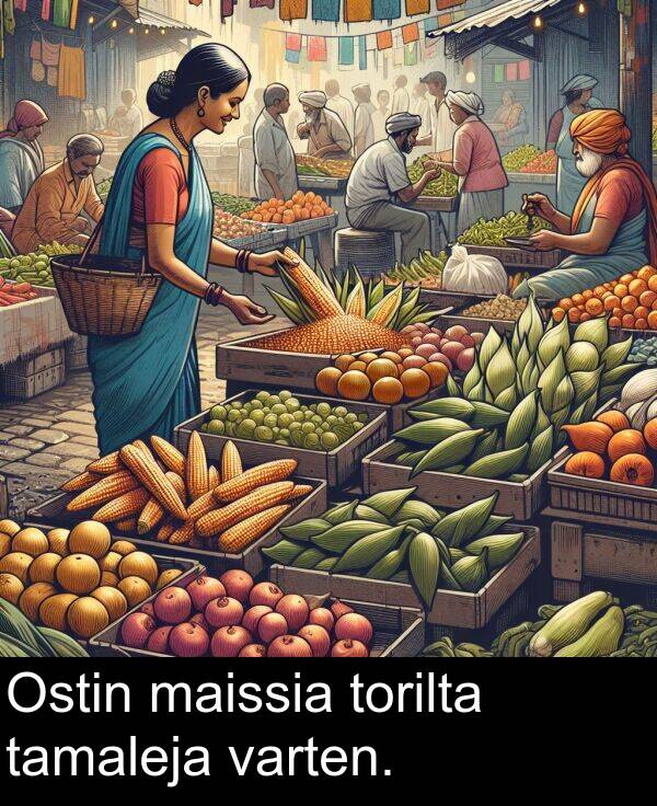 varten: Ostin maissia torilta tamaleja varten.