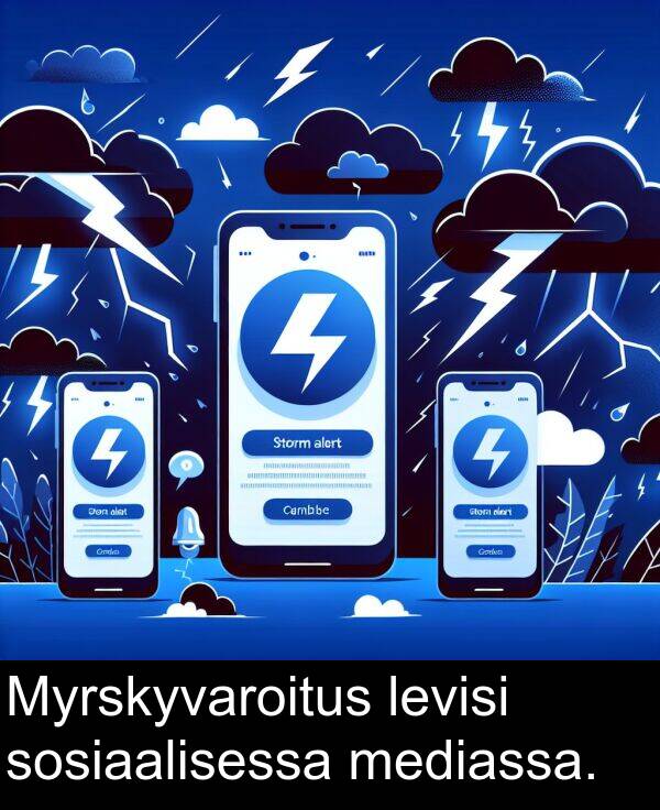 sosiaalisessa: Myrskyvaroitus levisi sosiaalisessa mediassa.