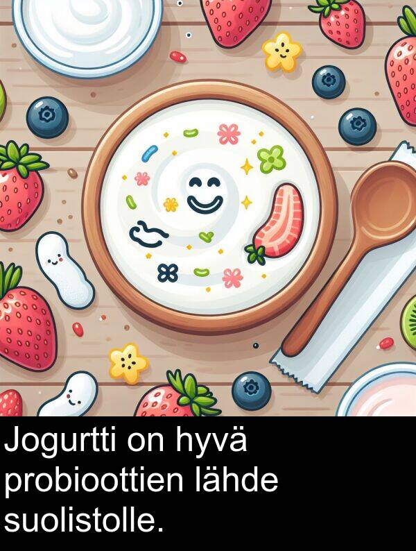 suolistolle: Jogurtti on hyvä probioottien lähde suolistolle.