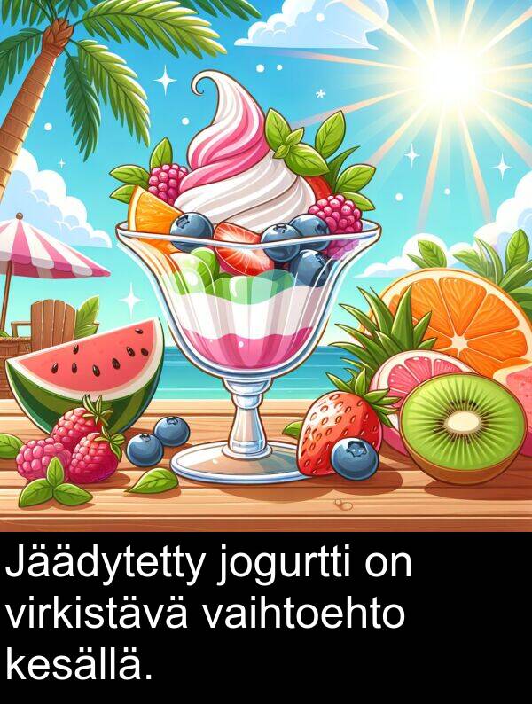 vaihtoehto: Jäädytetty jogurtti on virkistävä vaihtoehto kesällä.