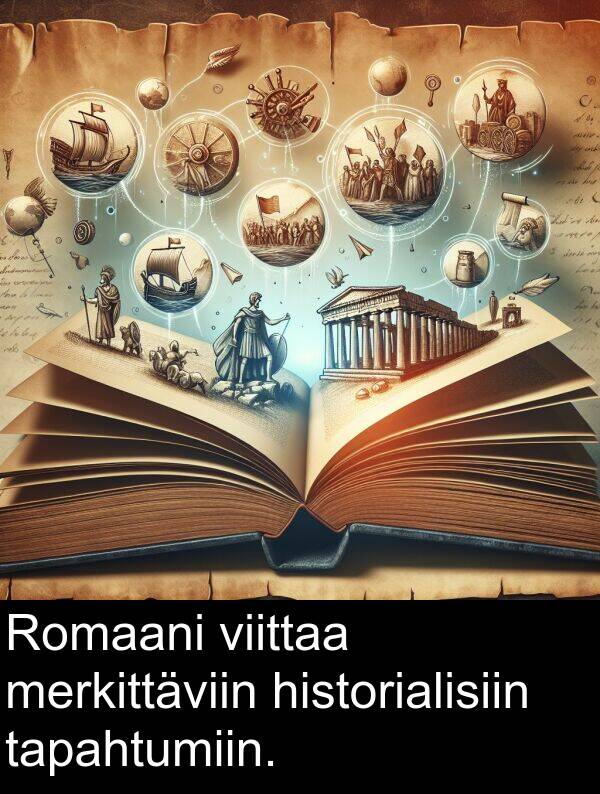 historialisiin: Romaani viittaa merkittäviin historialisiin tapahtumiin.