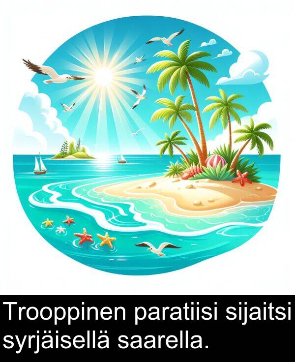 sijaitsi: Trooppinen paratiisi sijaitsi syrjäisellä saarella.