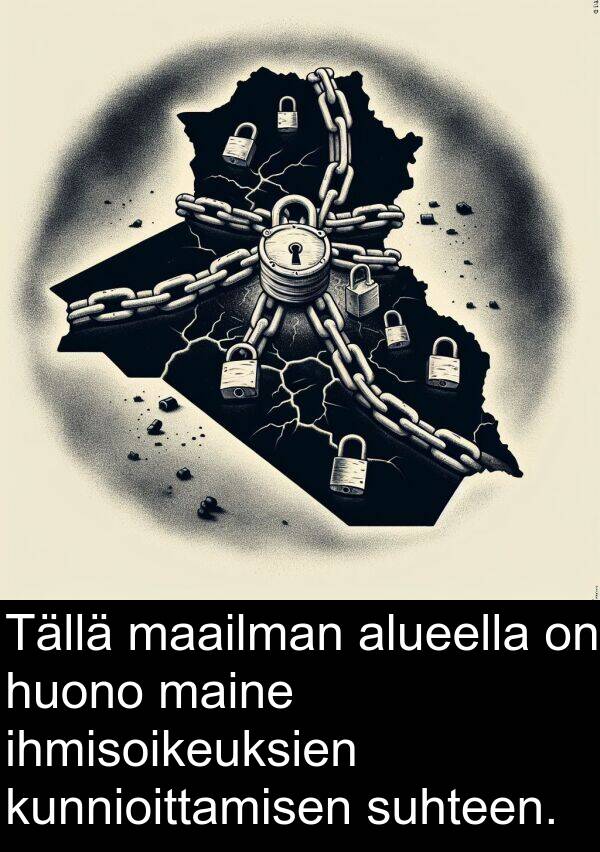 suhteen: Tällä maailman alueella on huono maine ihmisoikeuksien kunnioittamisen suhteen.