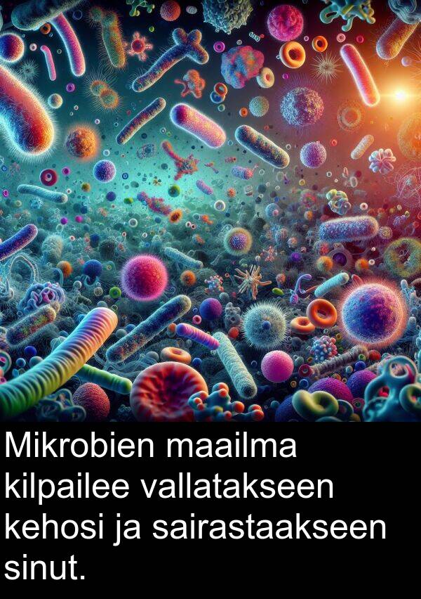 sinut: Mikrobien maailma kilpailee vallatakseen kehosi ja sairastaakseen sinut.