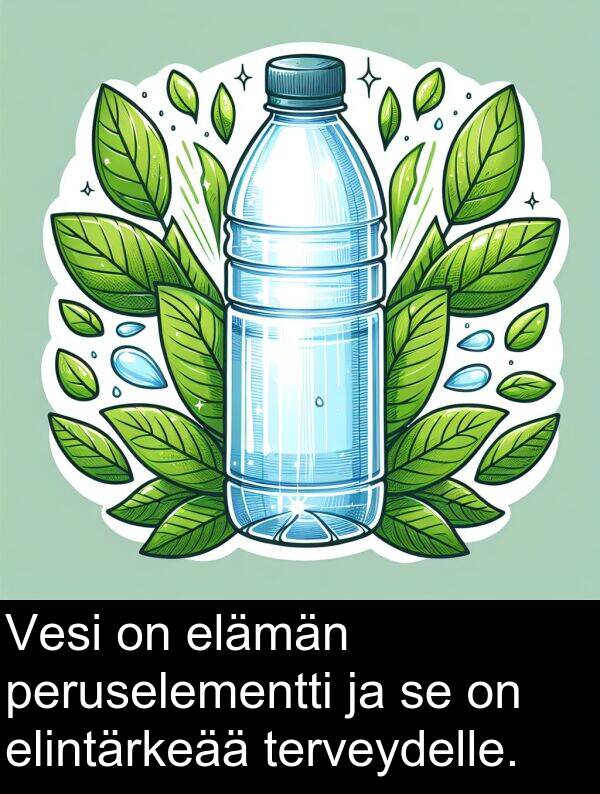 peruselementti: Vesi on elämän peruselementti ja se on elintärkeää terveydelle.