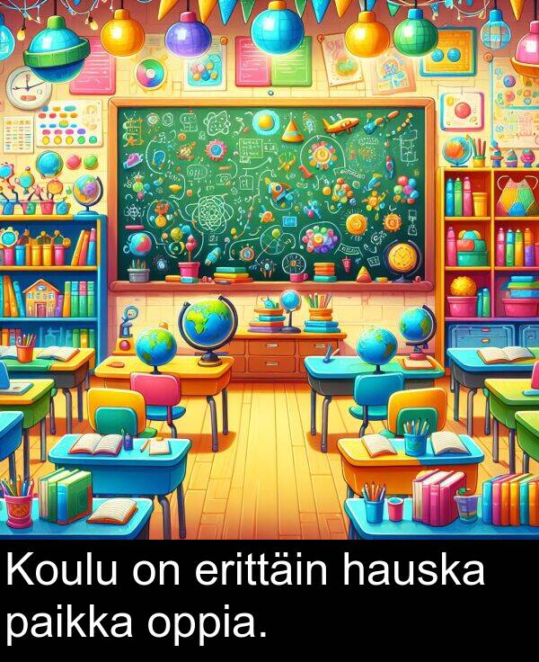 oppia: Koulu on erittäin hauska paikka oppia.
