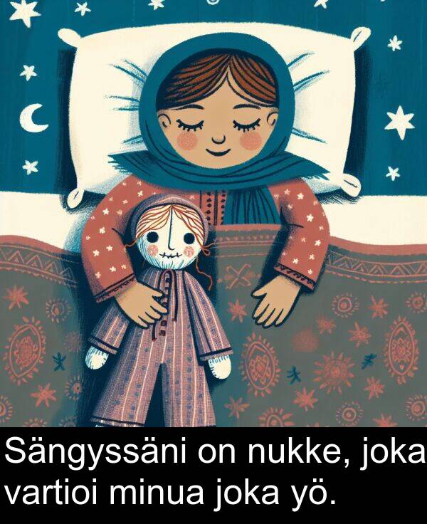 joka: Sängyssäni on nukke, joka vartioi minua joka yö.