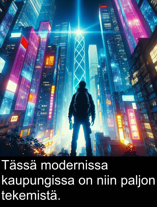 kaupungissa: Tässä modernissa kaupungissa on niin paljon tekemistä.