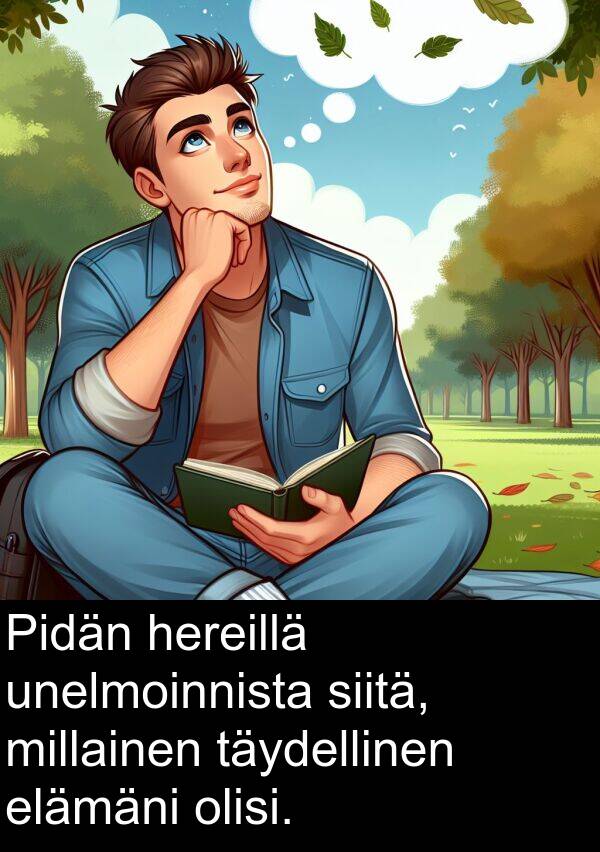 siitä: Pidän hereillä unelmoinnista siitä, millainen täydellinen elämäni olisi.