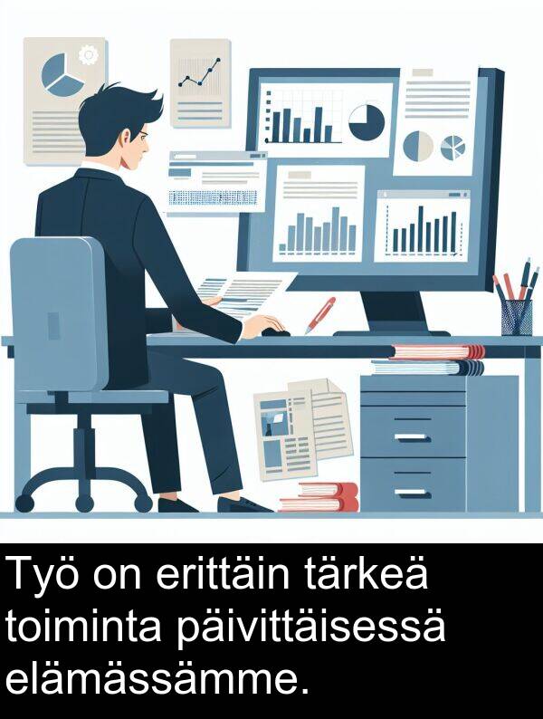 toiminta: Työ on erittäin tärkeä toiminta päivittäisessä elämässämme.