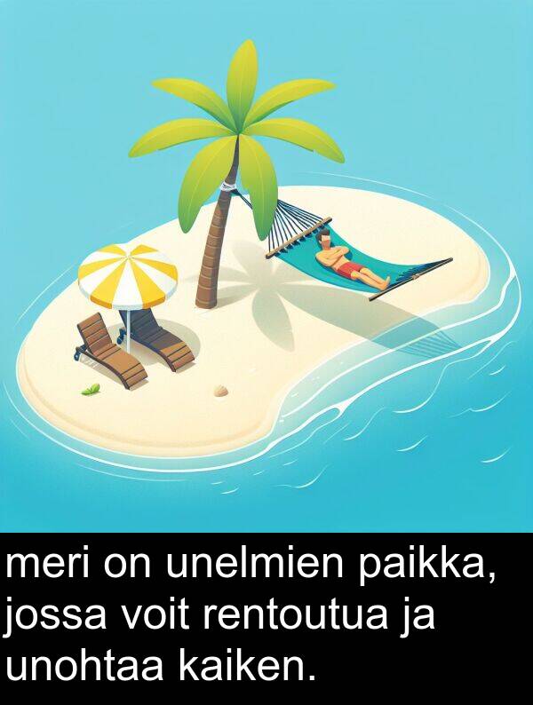 meri: meri on unelmien paikka, jossa voit rentoutua ja unohtaa kaiken.