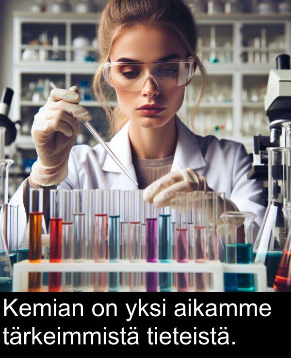 yksi: Kemian on yksi aikamme tärkeimmistä tieteistä.