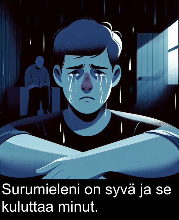 syvä: Surumieleni on syvä ja se kuluttaa minut.