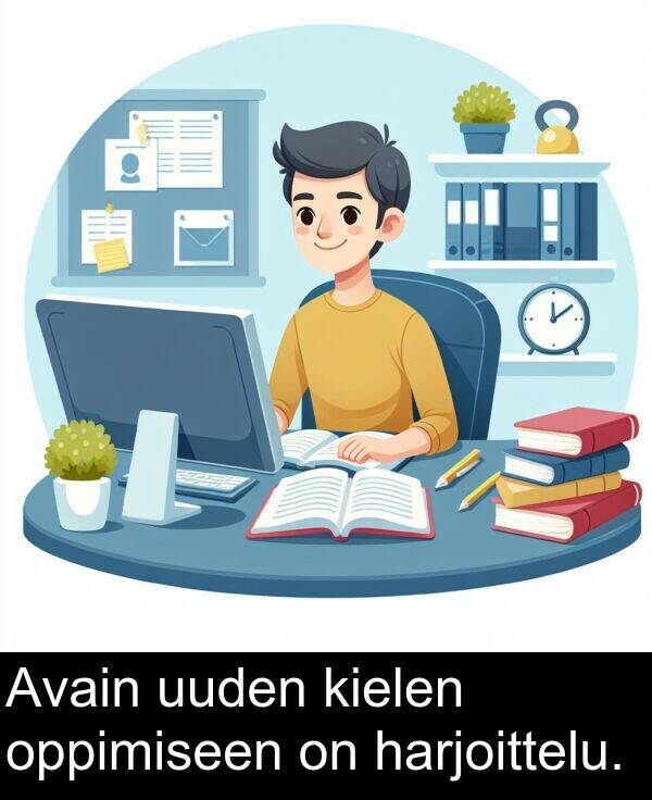 uuden: Avain uuden kielen oppimiseen on harjoittelu.