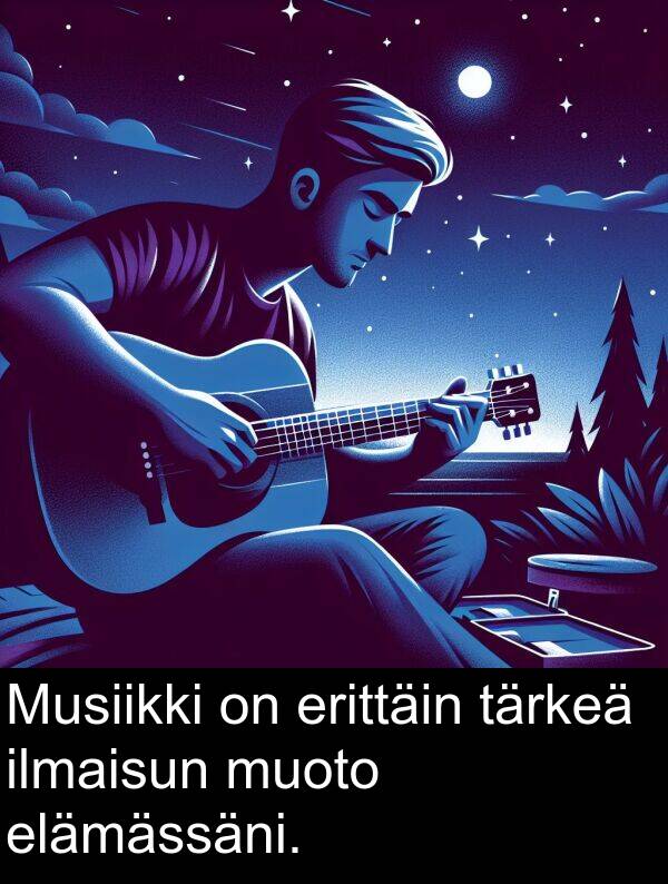tärkeä: Musiikki on erittäin tärkeä ilmaisun muoto elämässäni.