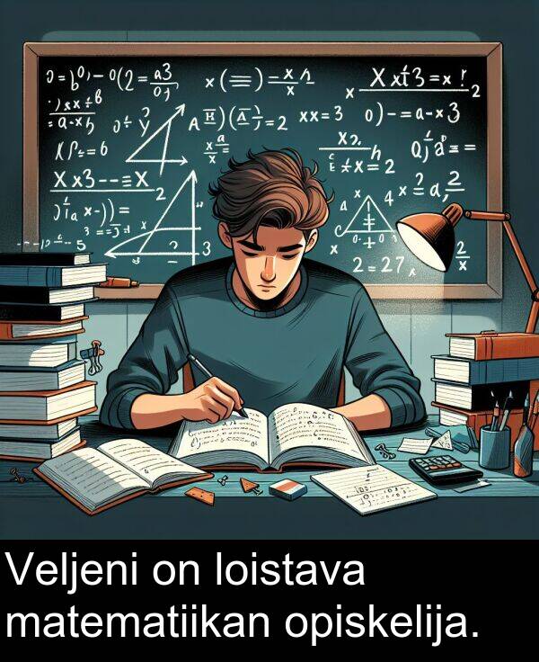 matematiikan: Veljeni on loistava matematiikan opiskelija.