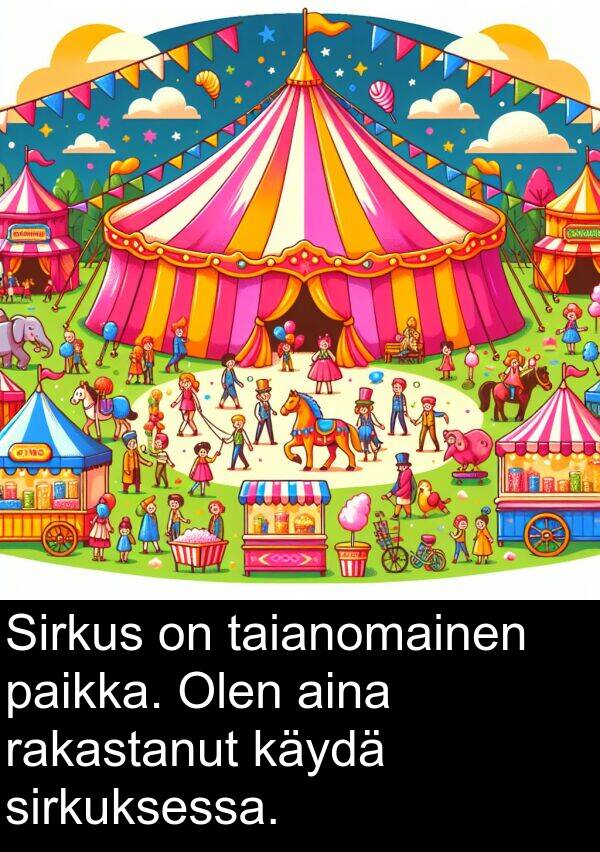 sirkuksessa: Sirkus on taianomainen paikka. Olen aina rakastanut käydä sirkuksessa.