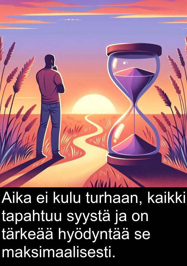 syystä: Aika ei kulu turhaan, kaikki tapahtuu syystä ja on tärkeää hyödyntää se maksimaalisesti.