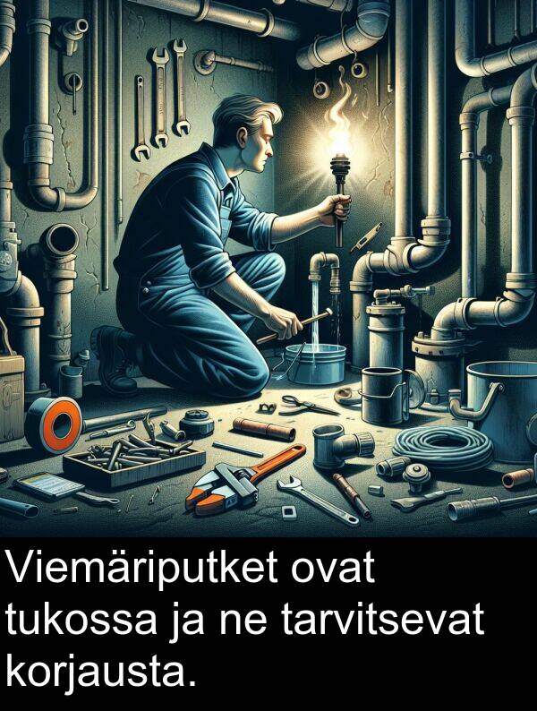 tukossa: Viemäriputket ovat tukossa ja ne tarvitsevat korjausta.