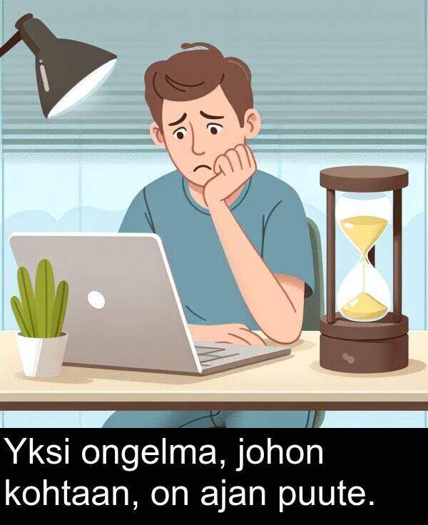 kohtaan: Yksi ongelma, johon kohtaan, on ajan puute.