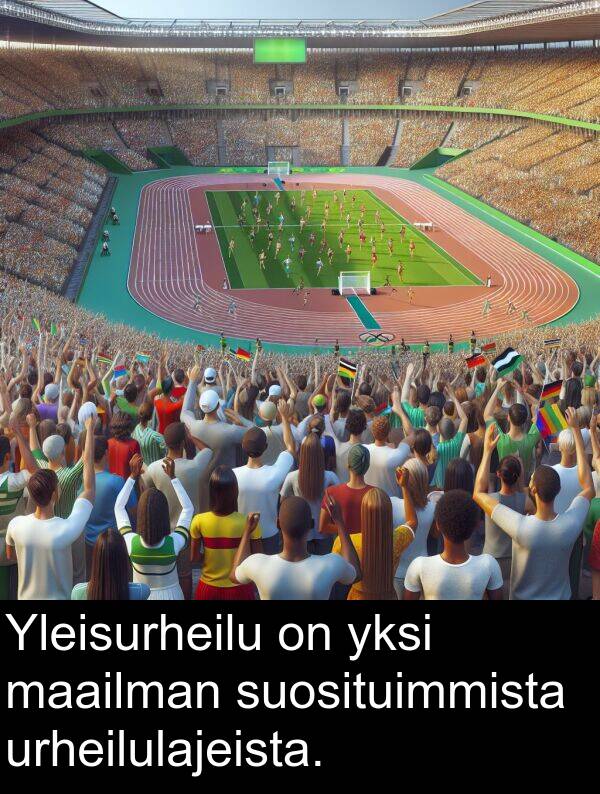 suosituimmista: Yleisurheilu on yksi maailman suosituimmista urheilulajeista.
