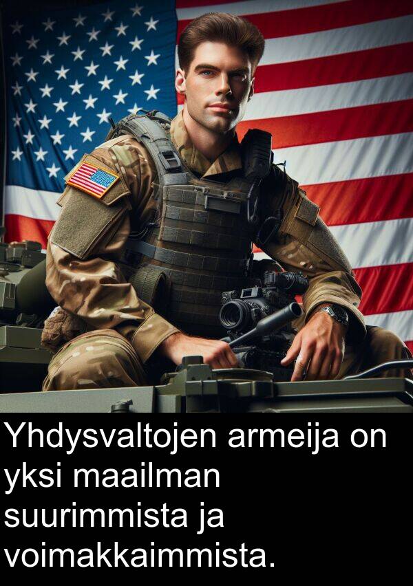 suurimmista: Yhdysvaltojen armeija on yksi maailman suurimmista ja voimakkaimmista.